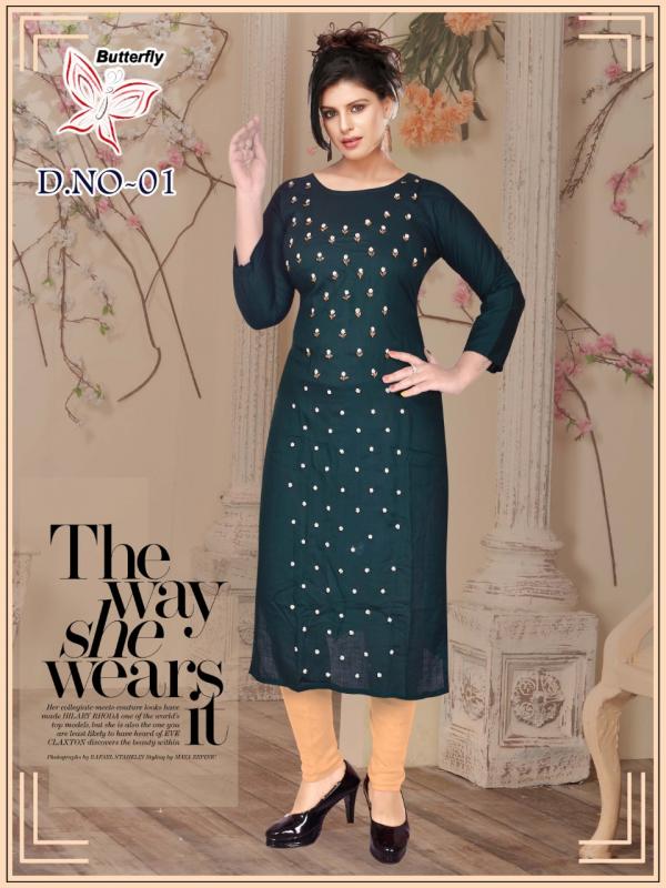 Butterfly-Rayon-With-hand-Work-Kurti